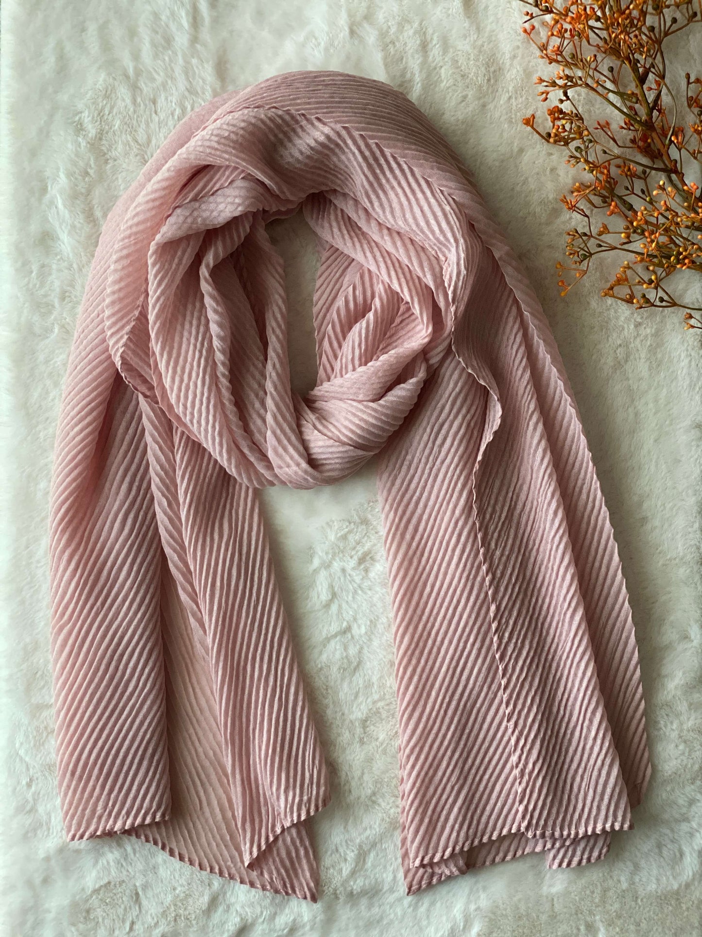 Pastel Pink - Soft Crinkle Crimp Hijab